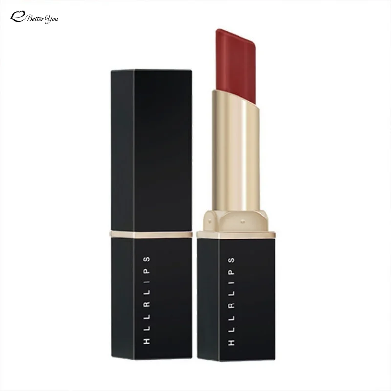 Matte Lipstick Moisturizing and Nourishing Lipstick Black Tube Gold Lipstick No Stain on Cup Makeup