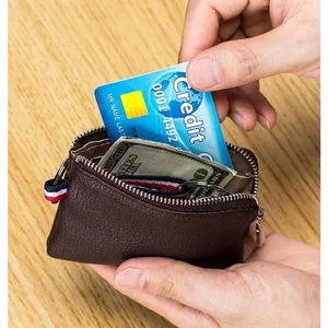 محفظة عملات معدنية صغيرة من الجلد الأصلي ، سحاب صغير رفيع للغاية ، محفظة لطيفة ، جلد ناعم ، محفظة مفتاح رخصة القيادة ، حامل بطاقة أعلى 10 مبيعات بأموال حقيقية في البرازيل - رقم 4
