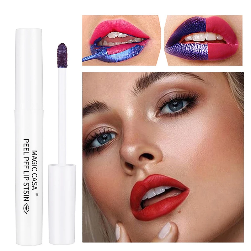 Water Proof Peel Off Lip Gloss Matte Velvet Non-stick Cup Liquid Lipstick Long Lasting Tattoo Dyed Lip Tint Tear Pull Lip Mask