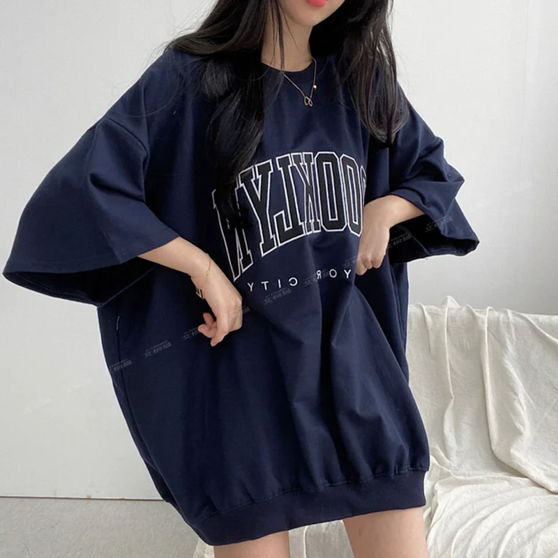 Letter Printing Oversized T-shirts Summer New Thin O-Neck Loose Short Sleeve All-match Tops Tees Casual Fashion Women Clothing