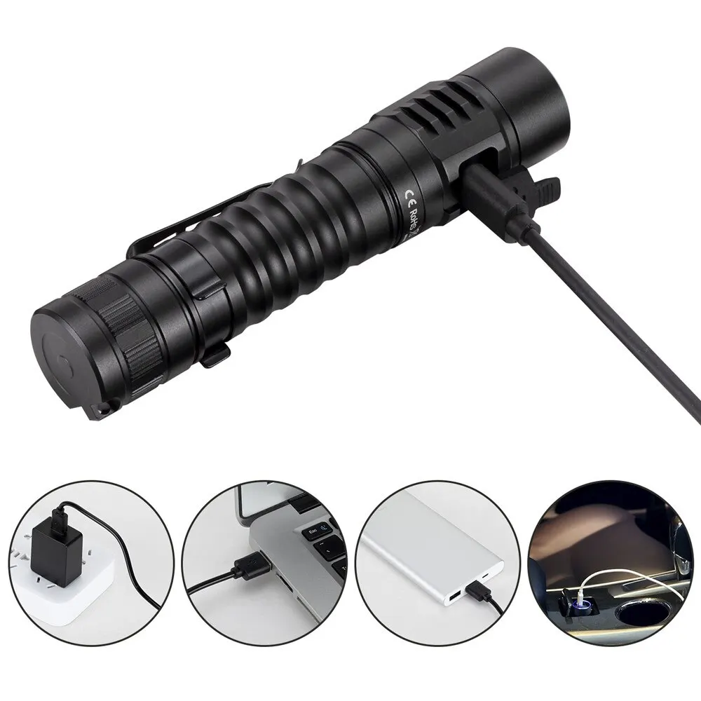 Wurkkos FC11 USB C Rechargeable 18650 LED Flashlight 1300LM LH351D 5000K 90 CRI with Magnetic Tail 2 Groups