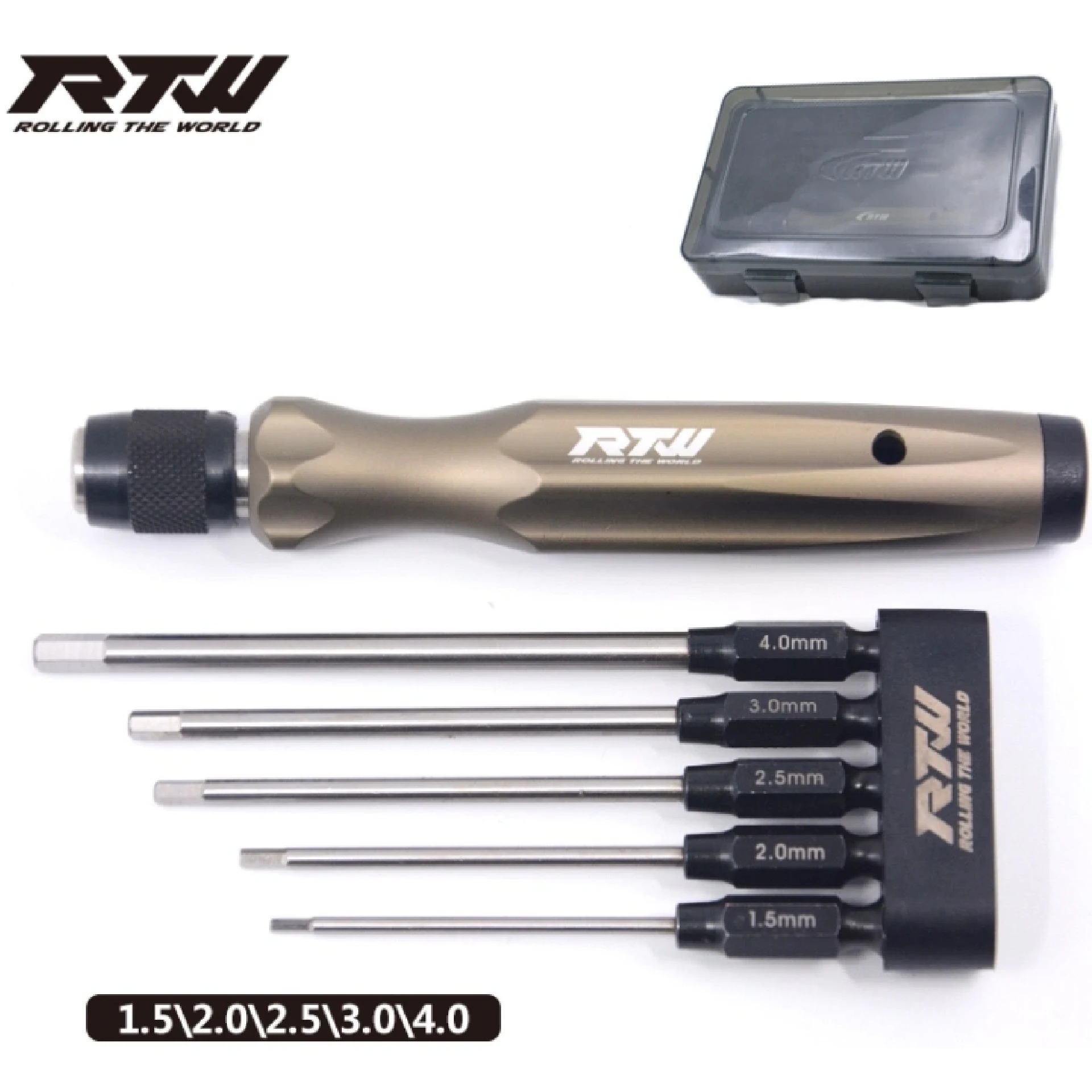 GPM / RTW 5 in 1 hexagon wrench Tools 1.5/2.0/2.5/3.0/4.0mm holder head High speed steels tools