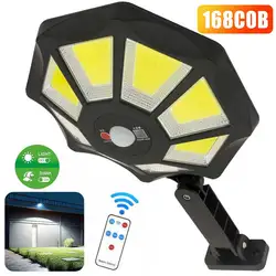 168 COB Solar Light with Motion Sensor Outdoor Street Lights 8 Light Powered Outdoor Light Motion Sensor for Yard Street Lamp