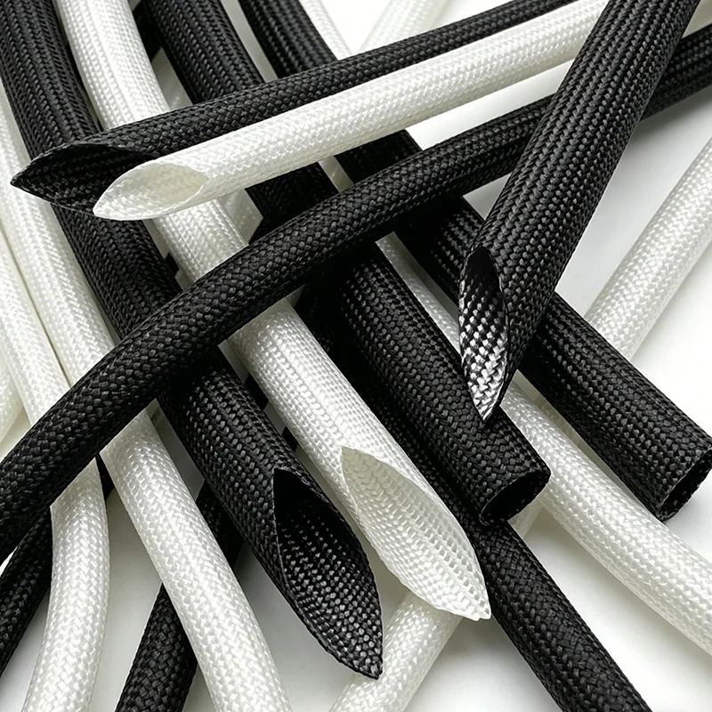 2m/5m/10m Black/White Fiberglass Sleeve 600℃ Heat Insulation Flexible Wrap For Appliance Power Cable Neat Tidy Safety Isolation