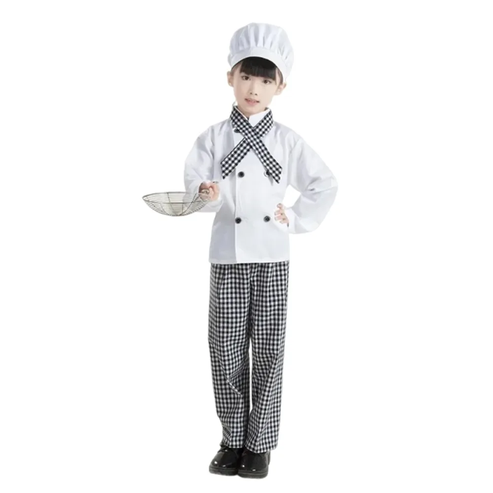 

Fashion Carnival Party Cook Tshirt Cute Role-Play Kitchen Hat Stage Costume Performance Clothes Cosplay Costume Boys Girls