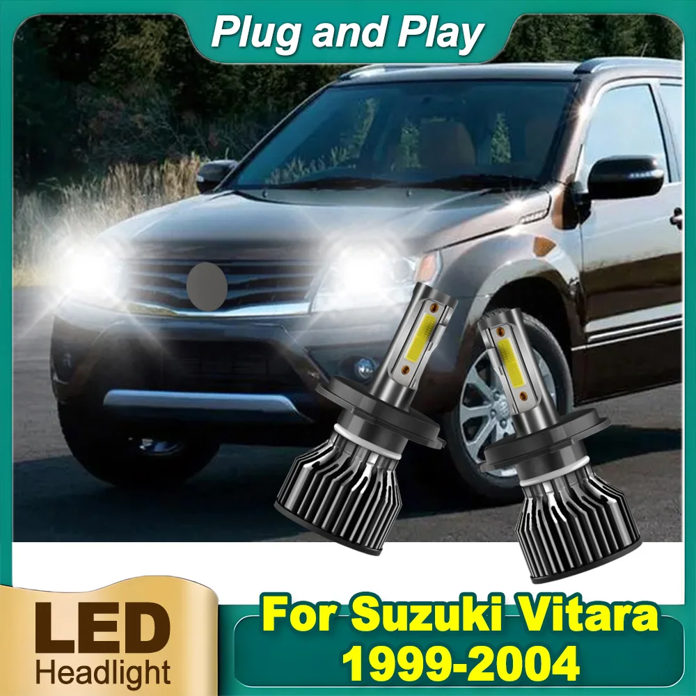 

2PCS H4 High Low Beam LED Headlight 6000K White Super Bright 120W 20000LM For Suzuki Vitara 1999-2002 2003 2004 Canbus Car Light