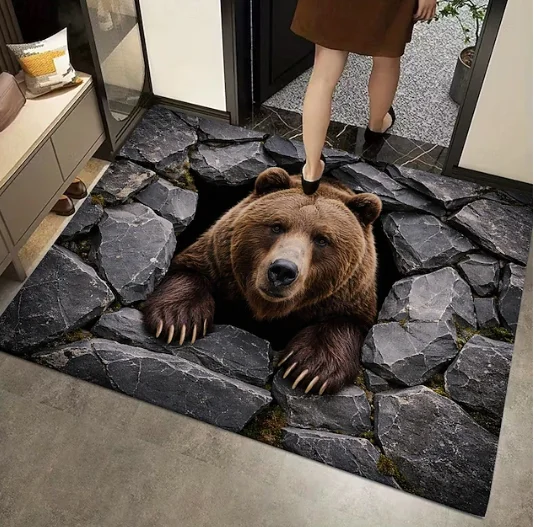 2D Vortex Door Mat Anti Slip Bathroom Floor Mat Ultra-fine Fiber Absorbent Suitable for Bedroom, Living Room Entrance Carpets