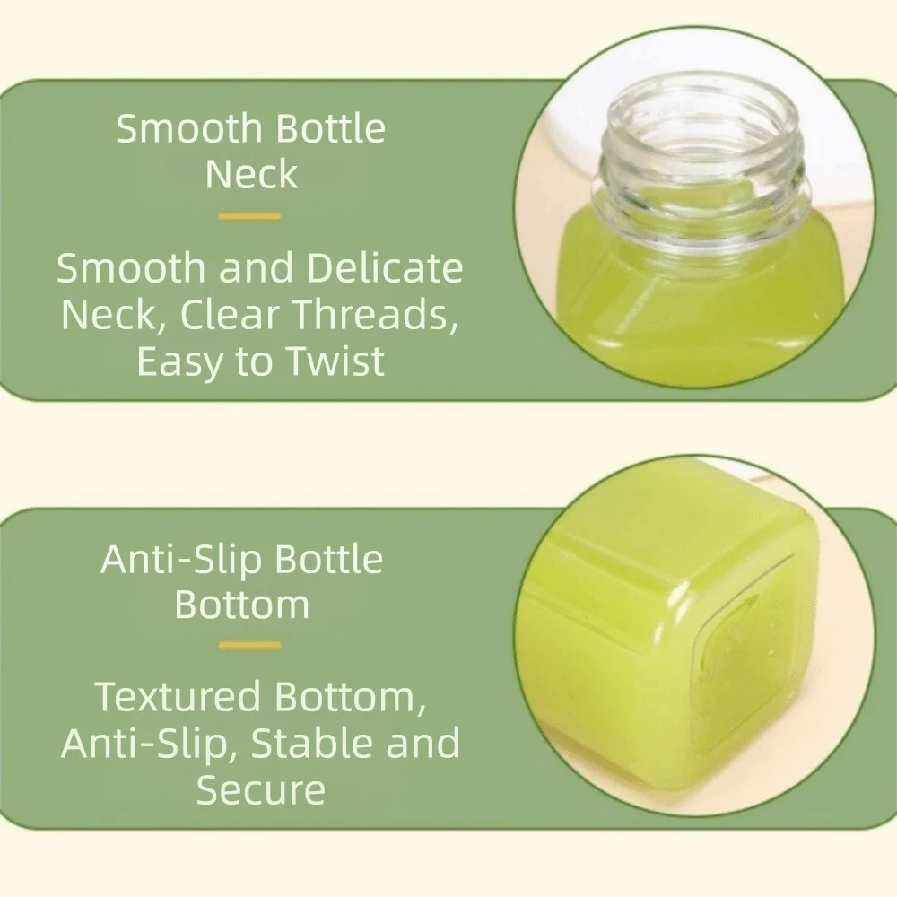 Portable 250/350/500ml Juice Bottles Plastic Square Milk Tea Bottle Clear Long-Lasting Refilling Water Bottle Easy Cleaning