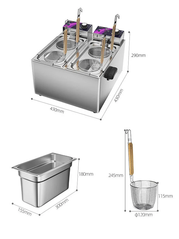 業務用電気ストーブマシン,4穴,フィルター付き,温度制御