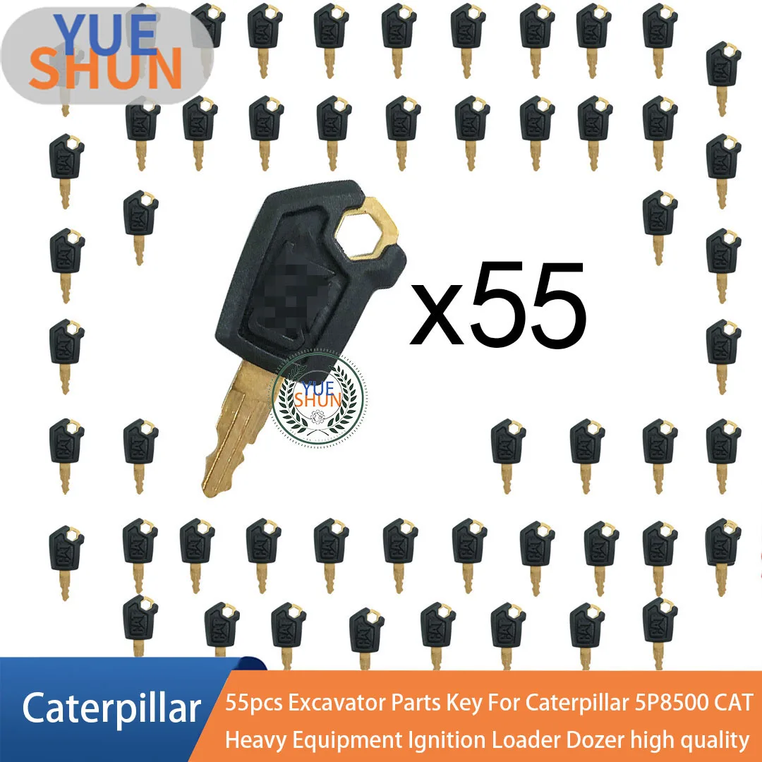 55 Pcs Excavator Parts Fits Part Number 5p8500 Cat Keys For Caterpillar Heavy Equipment Key With Key Chain Excavator Supplies