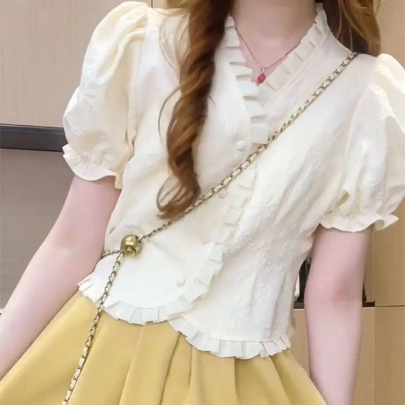 

Новинка лета: женский утягивающий топ с V-образным вырезом и коротким рукавом, оригинальный дизайн, идеальная посадка, из других материалов