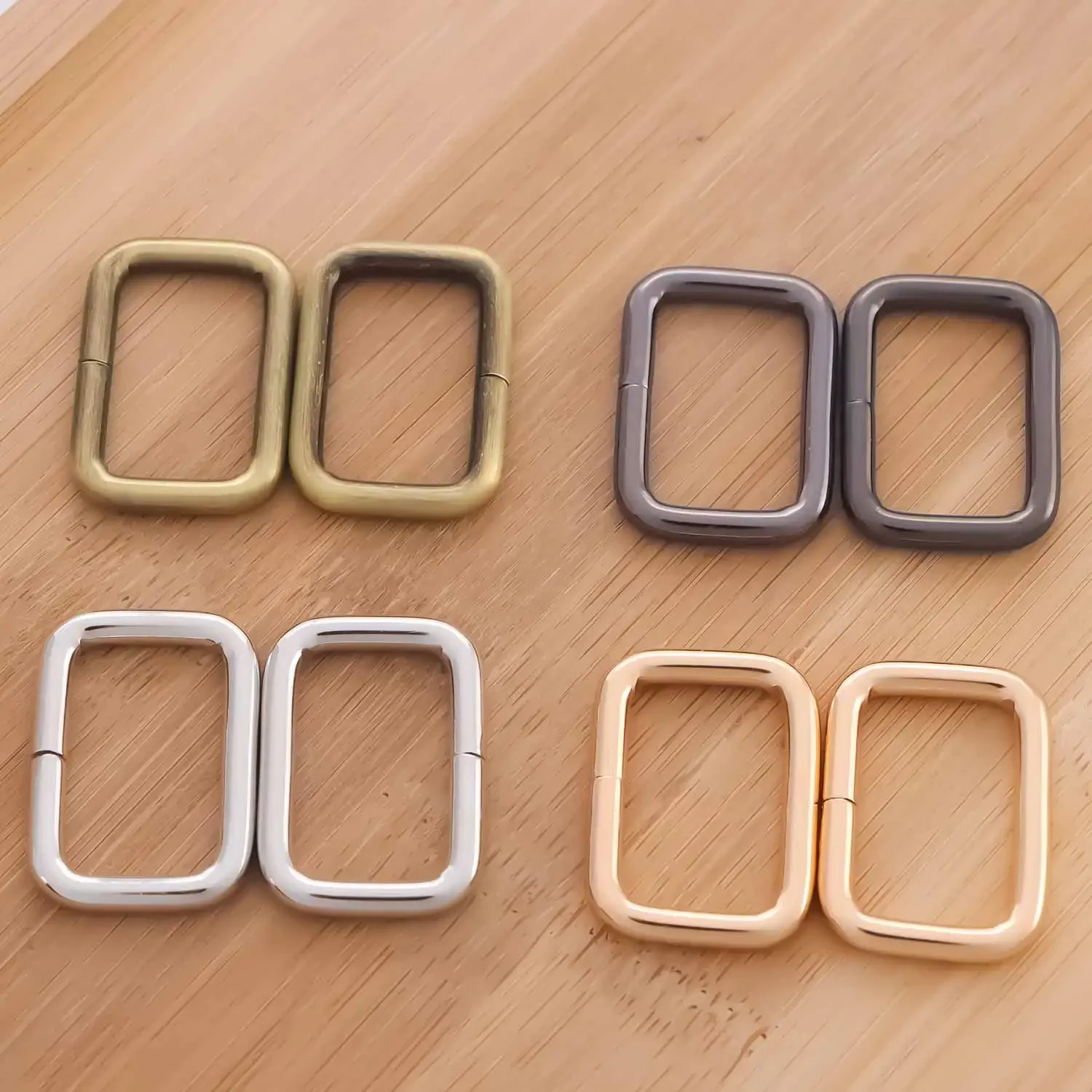 5pcs Metal Rectangle Ring Webbing Buckle Metal Rings for Bag Purse Ring for Strap Belts Buckles Square Ring