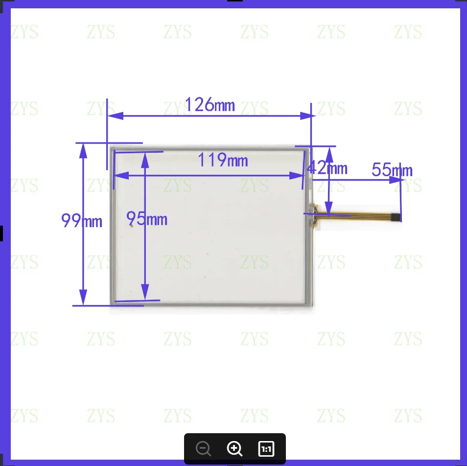 

ZhiYuSun Touch Screen KDT-3384 126mm*99mm 5.7inch glass for industry applications 126*99 KDT3384