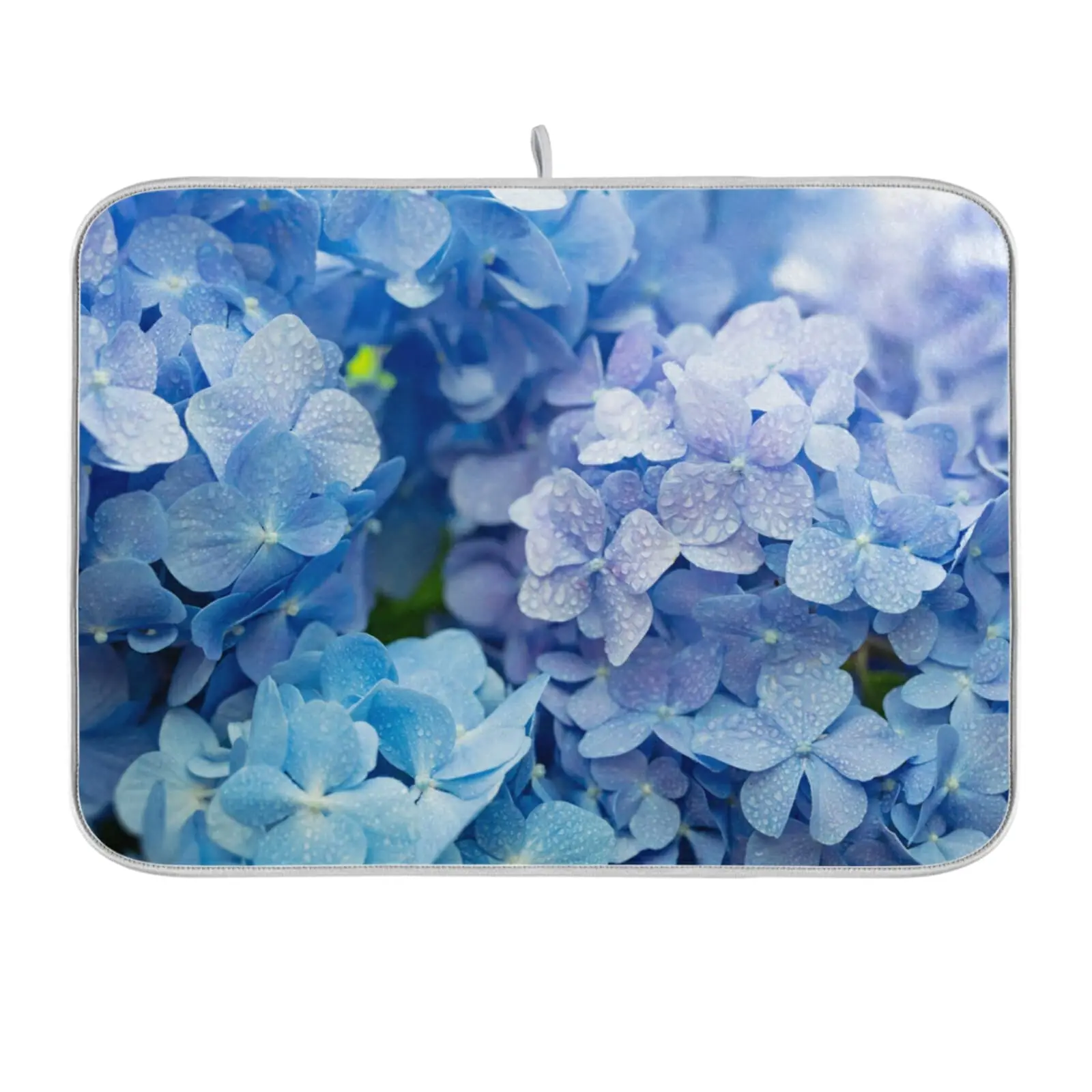 

Spring Blue Hydrangeas Dish Drying Mats for Kitchen Counter Large 18x24in Dish Drying Mat Pad Absorbent Microfiber Sink Mat