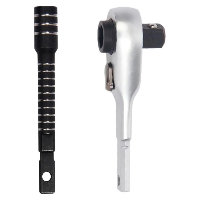 Black Flat End Bit Extender + 2 in 1 Ratchet Wrench for Leatherman Multi-tool Accessories,2 Pack