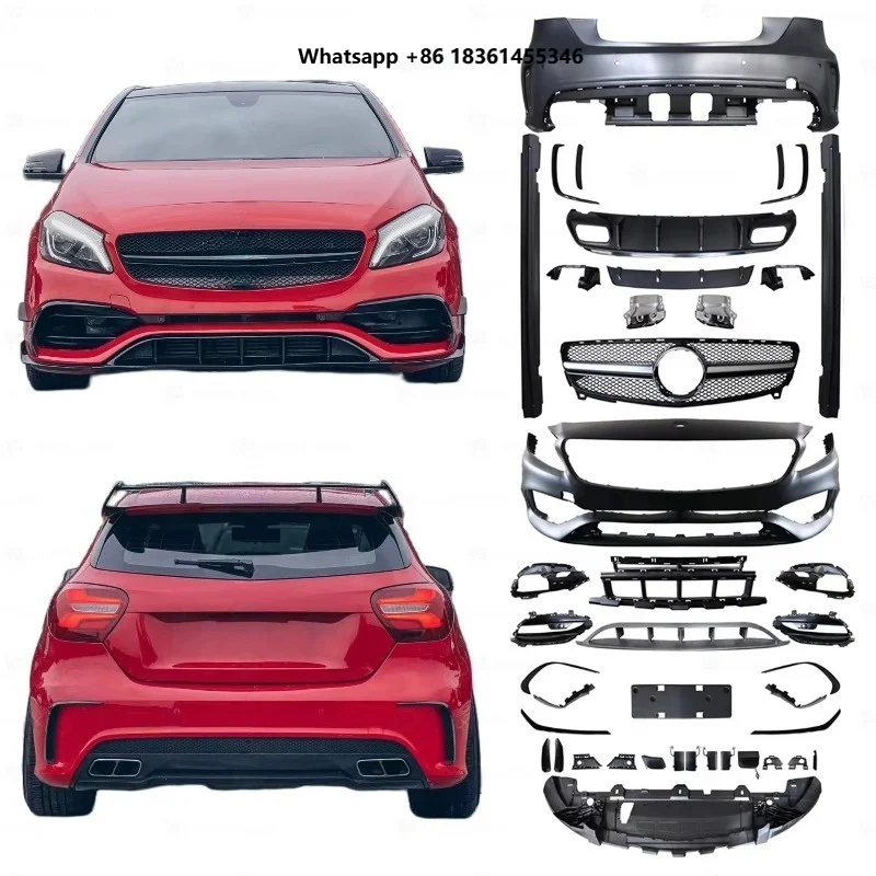 For a Class W176 A180 A200 A250 A35  Upgrade A45 Car Bumpers Side Skirt  Body Kits STLF Fitment Bodykit