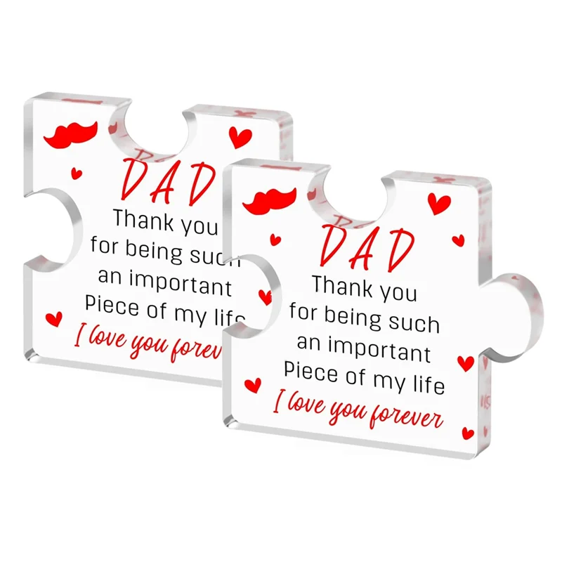 ABNQ 2PCS Gifts for Dad From Daughter Son Wife Fathers Day Dad Gifts Dad Birthday Gift Ideas, Dad Gifts Acrylic Block