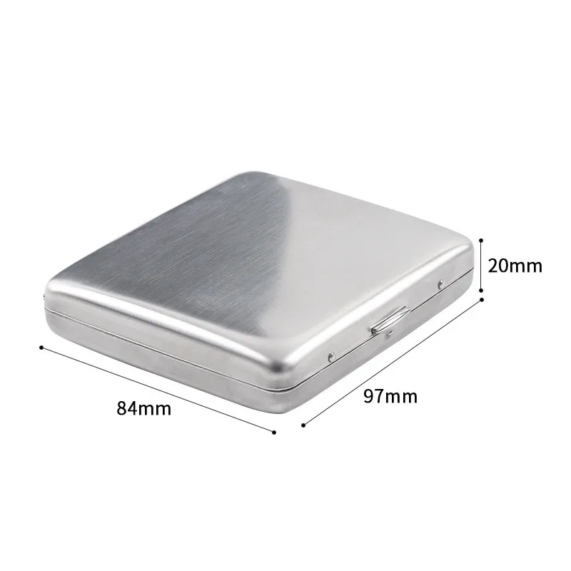 علبة سجائر معدنية لـ 20 سجائر محمولة مقاومة للسحق حامل تبغ جيب تخزين ملحقات التدخين #5