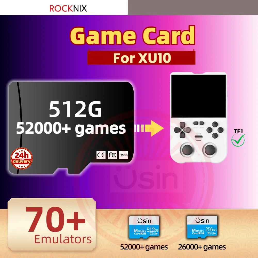

TF Game Card For XU10 Classic Retro PSP PS1 Games MAGICX Portable Handheld Console Memory SD 512G 256G ROCKNIX SYSTEM