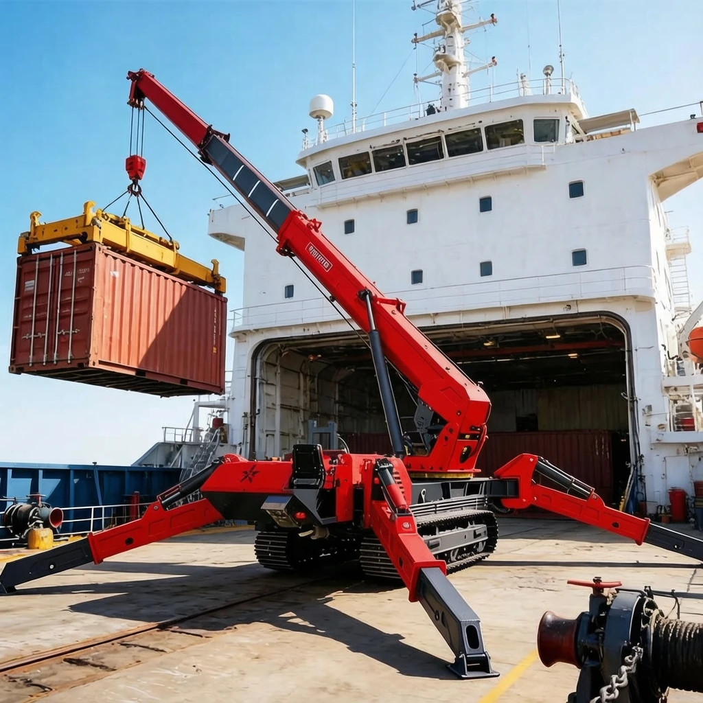 Wholesale Electric Spider Crane Crawler Spider Crane For Narrow Space 3Ton 6Ton 8Ton Mini Spider Crane With Long Arm Fly Jib