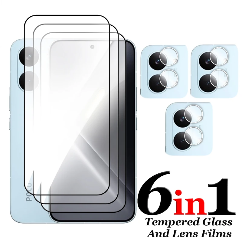 

Защитное стекло для Poco X8 Pro Max 5G, закаленное стекло 2.5D с полным покрытием и клеевым слоем, защитная пленка для экрана и объектива Poco X8 Pro Max