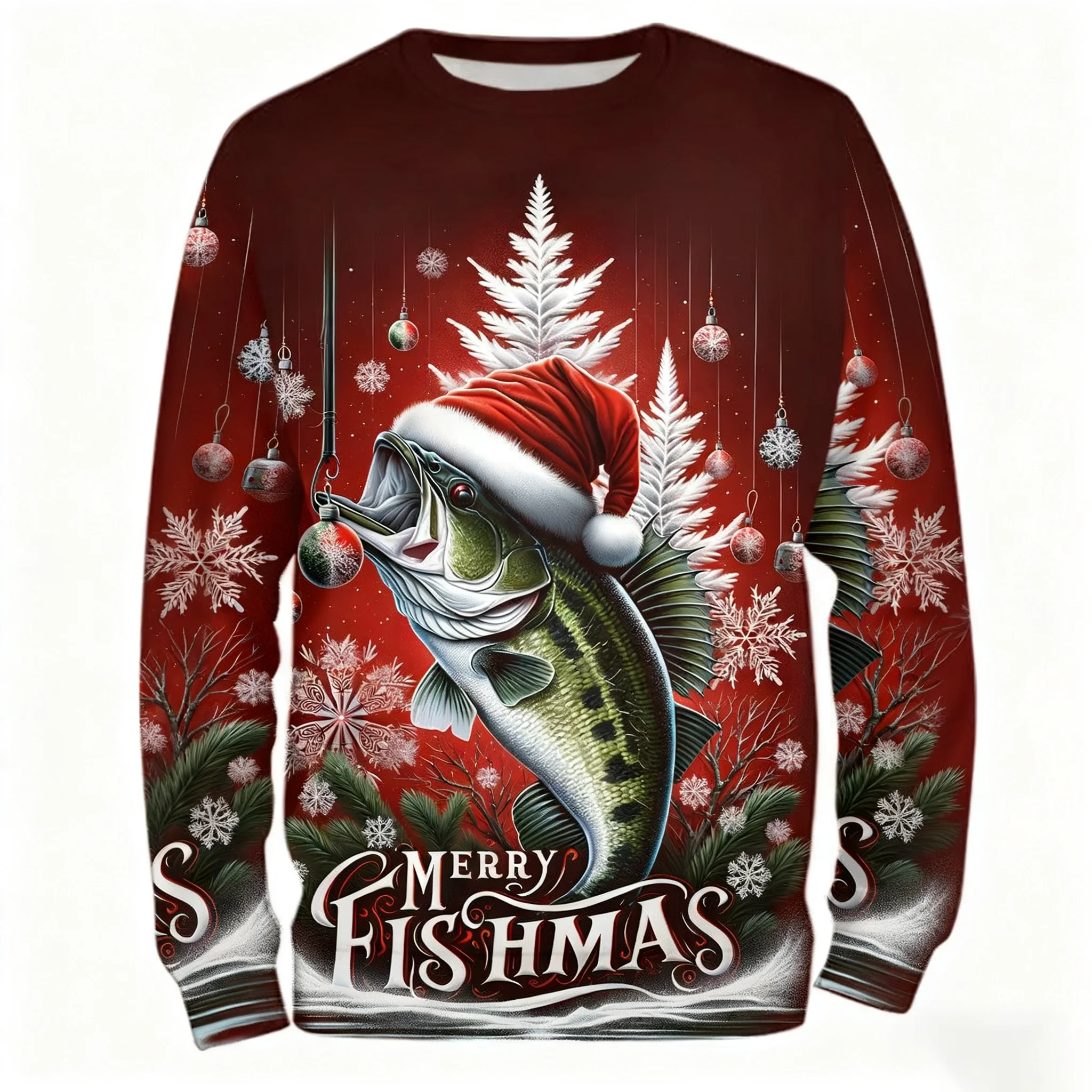 

Рождественская ограниченная одежда для рыбалки с принтом рыбы и прыжков, эксклюзивное оборудование для праздника и рыбалки, дышащая солнцезащитная одежда для уличной вечеринки, униформа