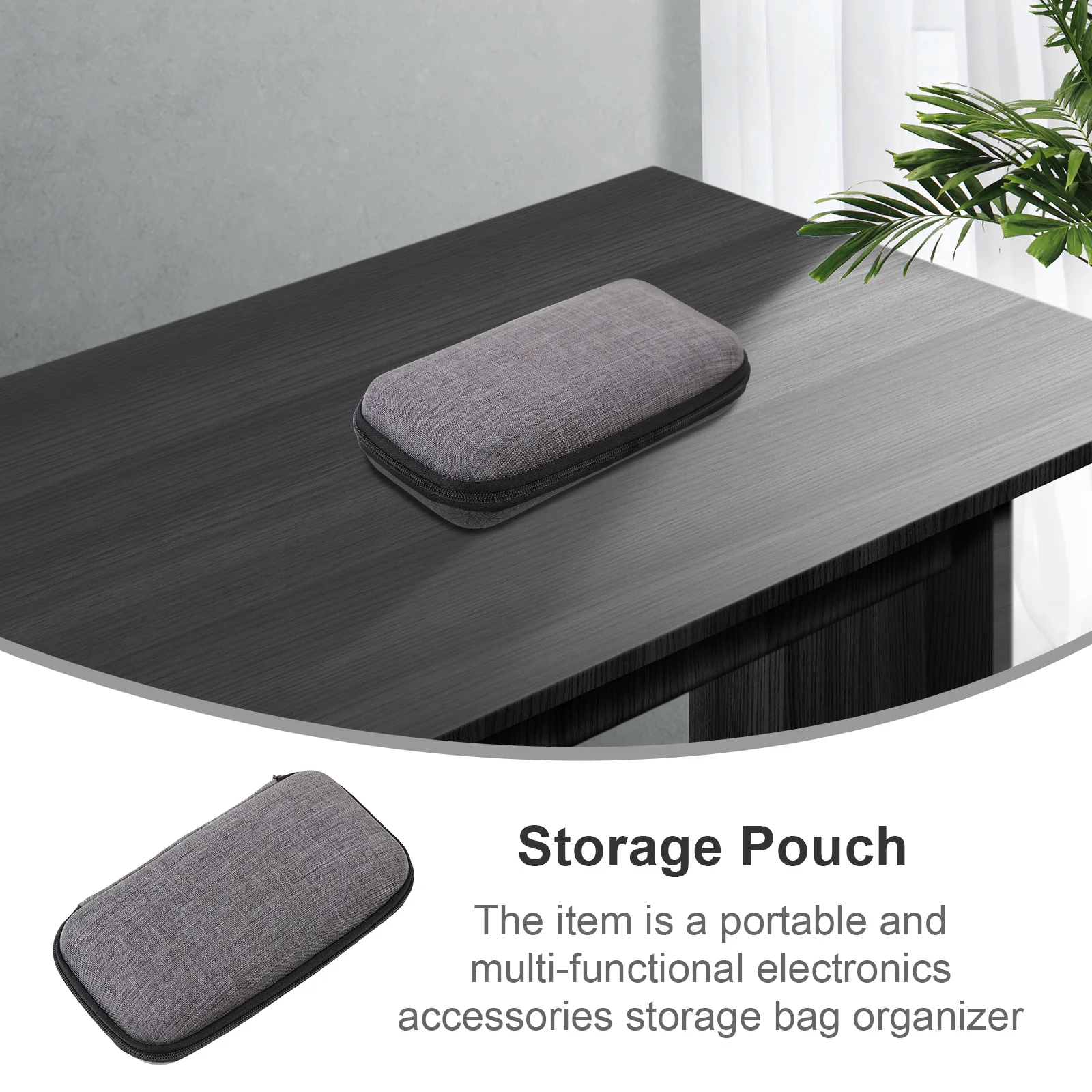 

Microphone Storage Case Portable Waterproof Electronic Product Organizer Cable Earphones Storage Pouch Travel Durable