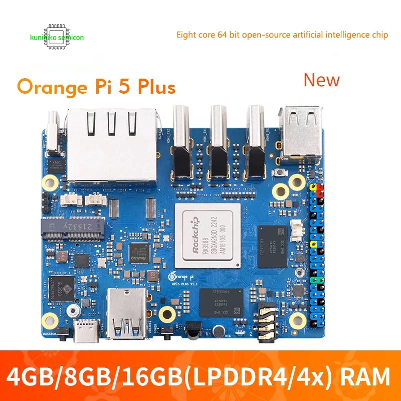 

Orange Pi 5 Plus, RK3588 SBC, одноплатный компьютер, 8 ГБ ОЗУ, ARM Cortex-A76, Cortex-A55, Linux Ubuntu Debian Android,
