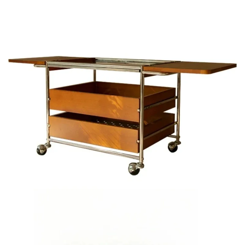 

Fireworks coffee table/solid wood living room small table, retro camping tea table surrounding the stove to make tea