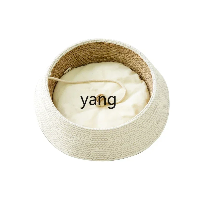 LH Four Seasons Pudong Nest comes with a wooden polygonum toy round cotton and linen cat pad