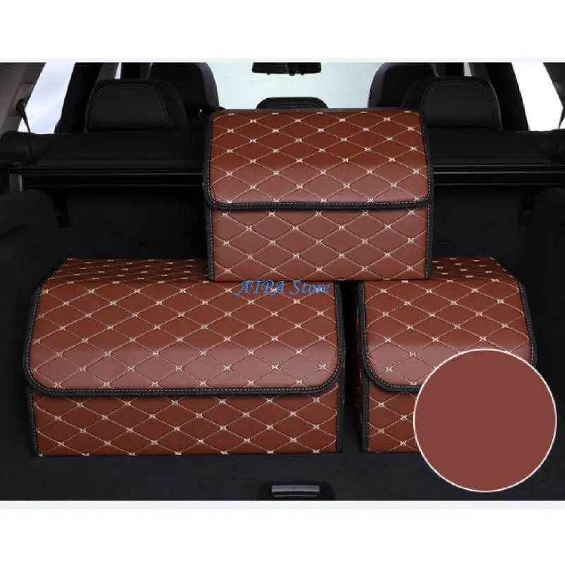 

U13C Car Trunk Box Large Capacity Auto Multiuse Tools Storage Bag Stowing Tidying Leather Folding