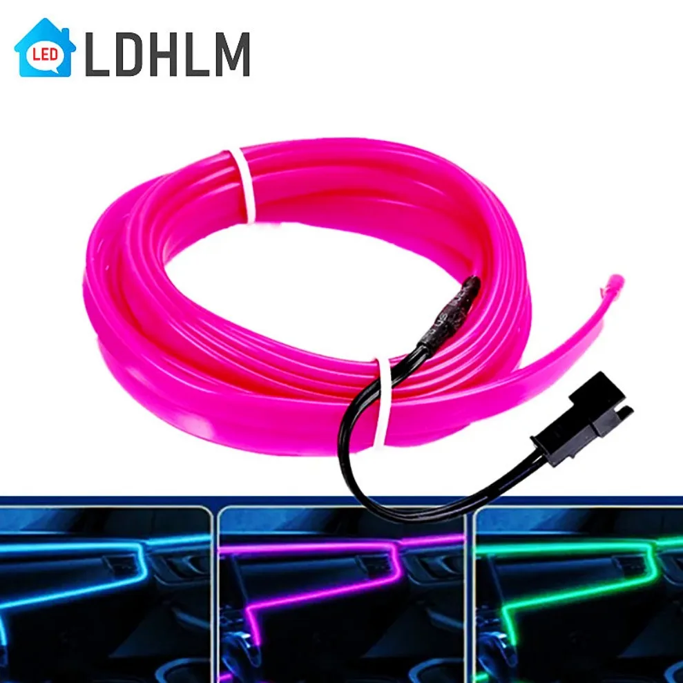 Bande lumineuse fluo flexible à LED multicolore, fil EL, lampe décorative, tube de UL, étanche, soirée séparés ante, escales, 1m, 2m, 3m, 4m, 5m