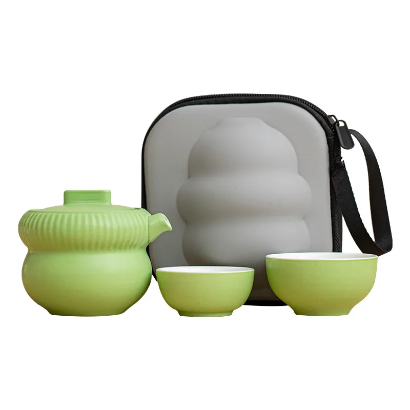 Portable travel tea set small set simple hand teapot teacup personal outdoor camping quick cup