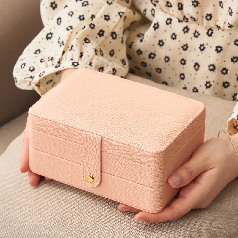 1PC Portable Travel Jewelry Box Multi Functional 3 Layer Leather Jewellery Ring Organizer Case Storage Gift Box for Girlfriend