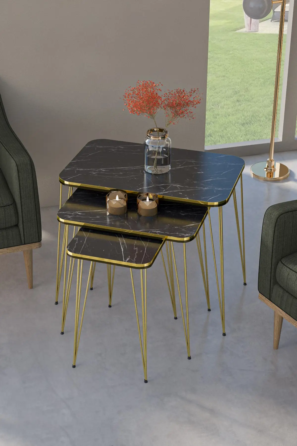 Zigon Coffee Table Kr And Medium Coffee Table Set Kr Gold Cream Wire coffee table tea table