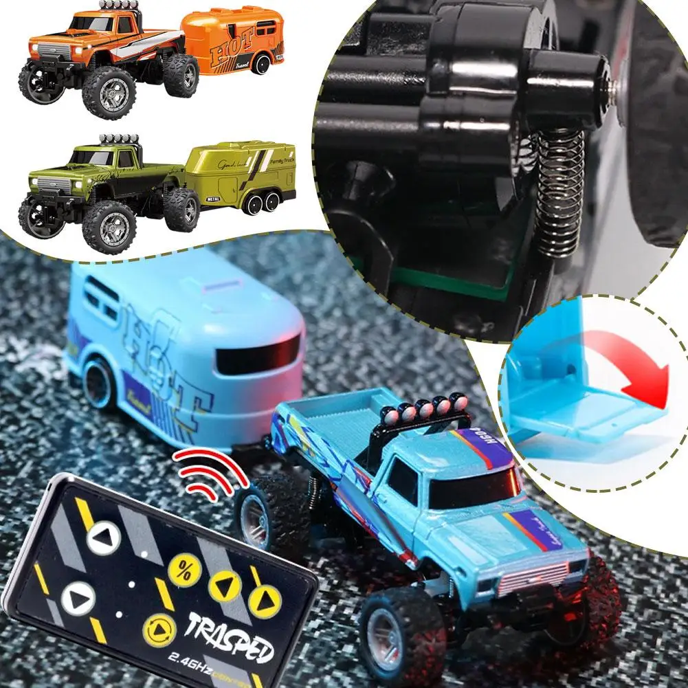 Mini Rc Truck Scale Remote Control Car Rechargeable Remote Trailer Adjustable With Speed/steering Semi Truck Control W3a2