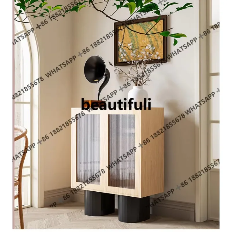 

RR Chinese-style dining side cabinet integrated storage against the wall, storage of household tea and wine cabinets