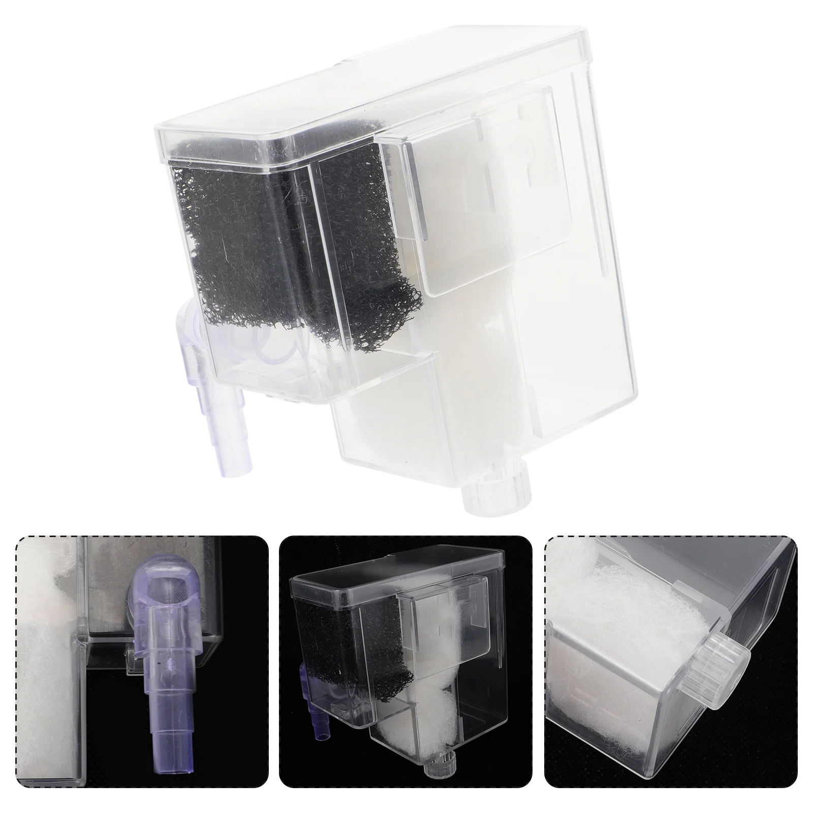 

1Pcs Aquarium Filter Box ABS Waterfall Purifier Hanging Fish Tank Filter Quiet Multi-Layer Filtration for Turtle Tank Oxygen