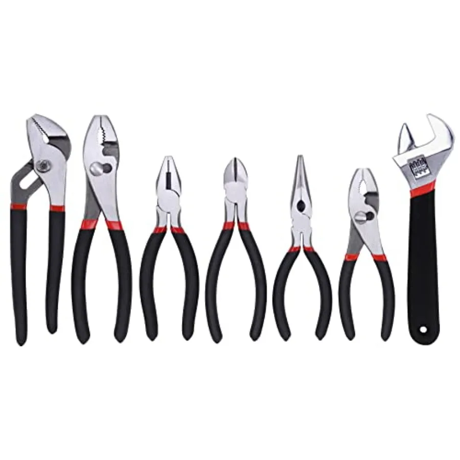 ชุดคีมและประแจอเนกประสงค์ 7 ชิ้น สำหรับงานซ่อมรถยนต์ งานประปา งานไฟฟ้า และงานบำรุงรักษาทั่วไป พร้อมเคลือบสารกันสนิม