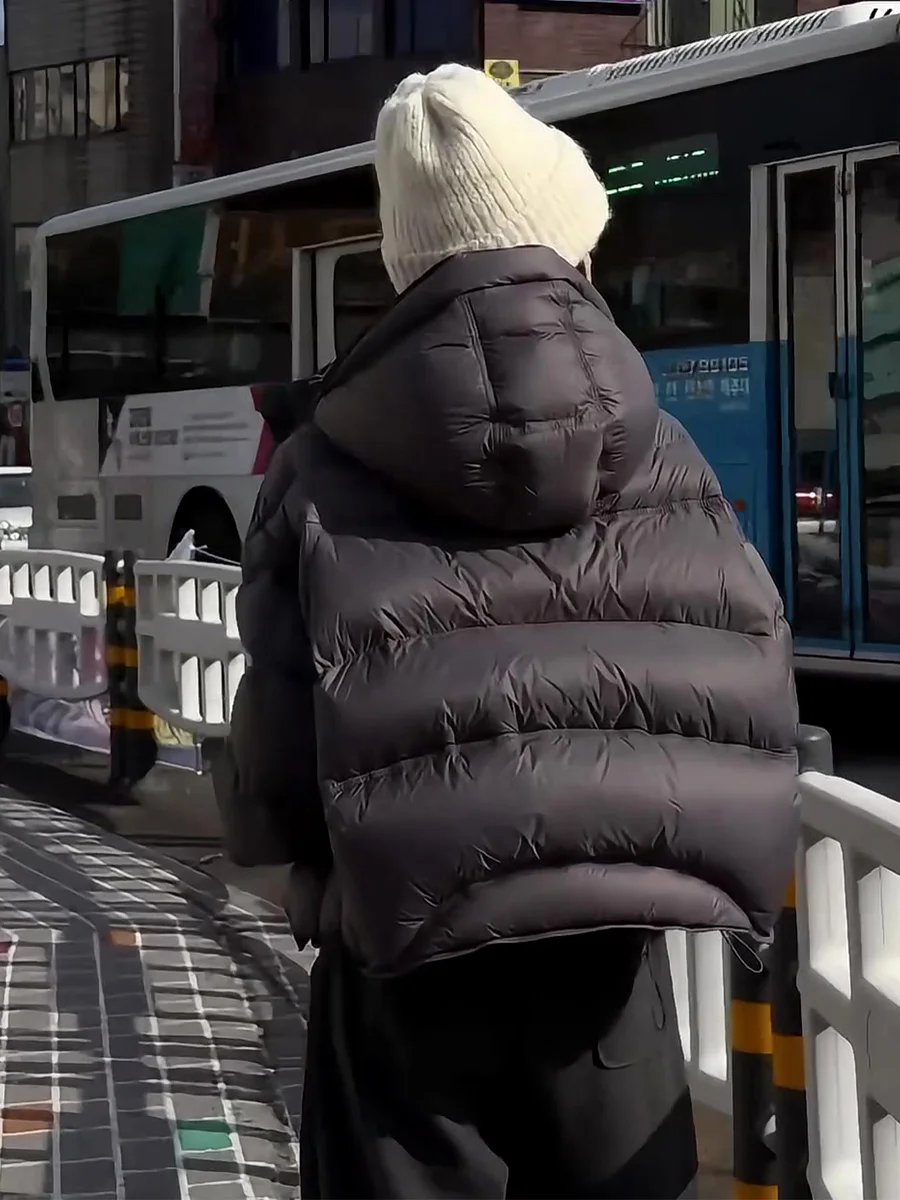 Veste matelassée décontractée pour femme avec capuche, chaude, en duvet, coupe-vent, style décontracté, blanche...