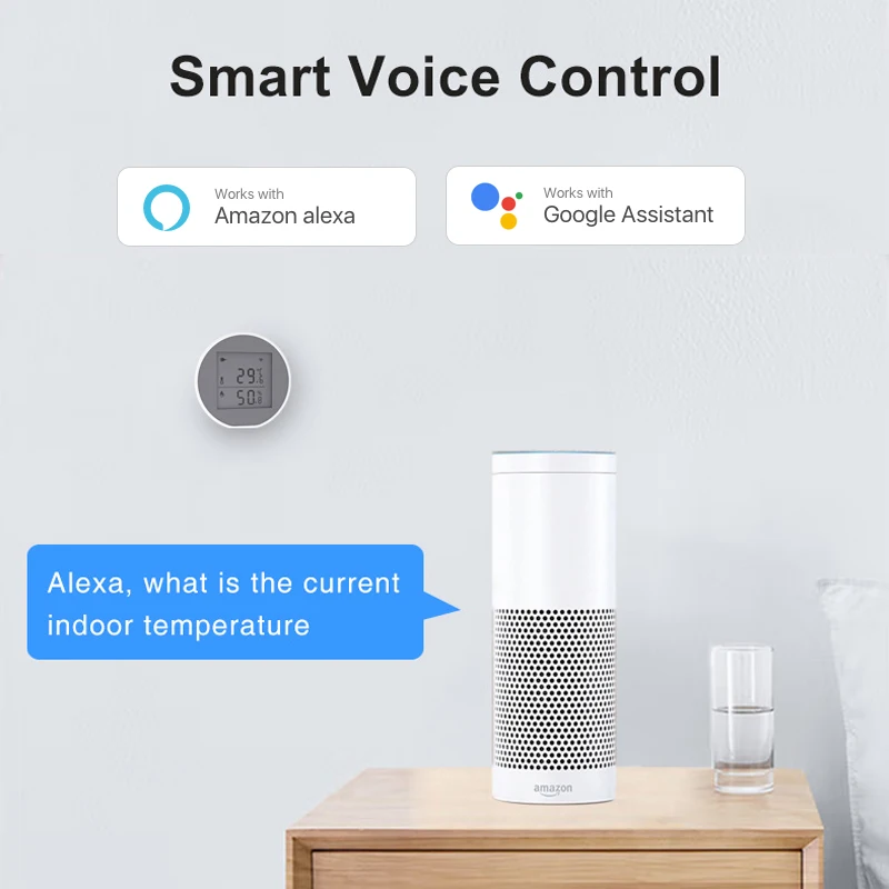 Imagem -02 - Tuya Smart Wifi Sensor de Temperatura e Umidade Higrômetro Interno Termômetro com Display Lcd Suporte Usb Powered
