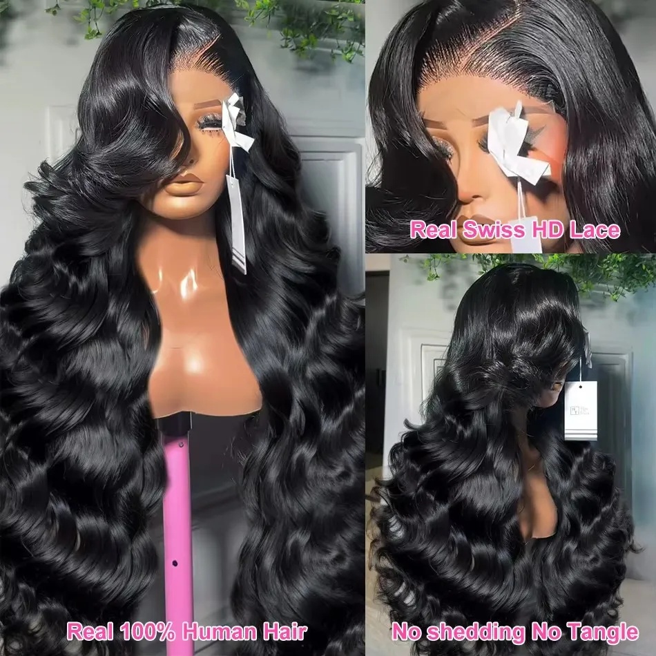 Luvin HD Transparent Body Wave Lace Front Human Hair Wig Brazilian 30 32 Inches 13x4 13x6 Water Wave Lace Frontal Wig For Women