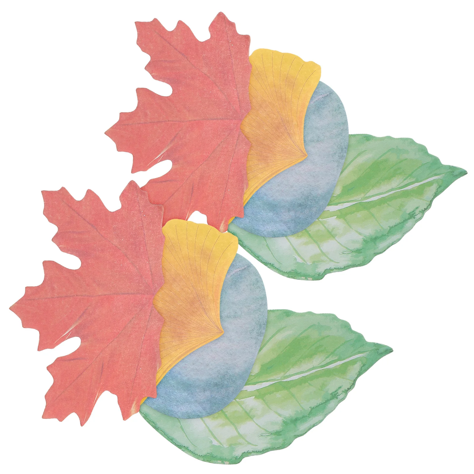

8Pcs Leaf Shape Memo Stickers Paper Notes Self-Adhesive Portable Reminder Notes Office Home Use Sticker for Notepad