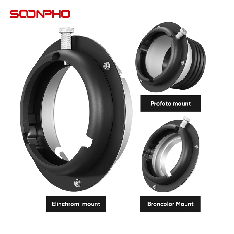 Soonpho Elinchrom Mount To Bowens Broncolor to Bowens Ring Adapter For Soft Box Flash Bracket Photography Photo Accessories