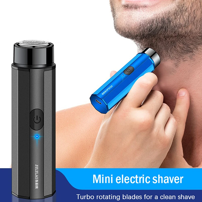 Mini Afeitadora eléctrica para hombres, maquinilla de afeitar eléctrica portátil, cuchillo para Barba, carga USB, máquina de afeitar para el cuerpo y la cara