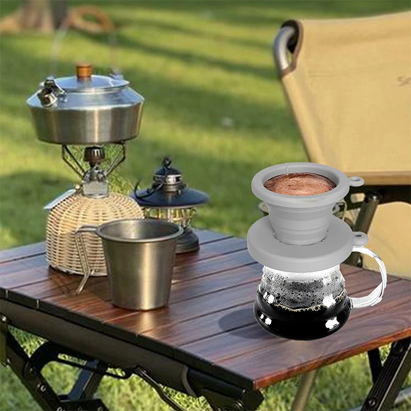 Coffee Drip Filter Pot Foldable And Reusable Silicone Coffee Drip Filter Cone Coffee Drip Filter Cup Outdoor For Camping