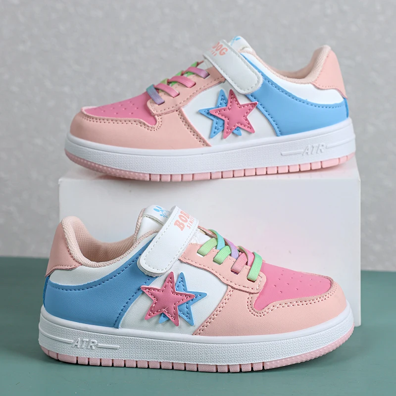 

Модные кроссовки для девочек, детская спортивная обувь, роскошный дизайн, удобные кожаные детские кроссовки, повседневная теннисная обувь для девочек