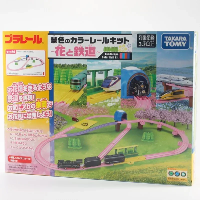 TAKARA TOMY Tomica Plarail Rail Kit, Primavera, flor, invierno, nieve, vías de tren, adornos de colección de navidad, regalos para niños