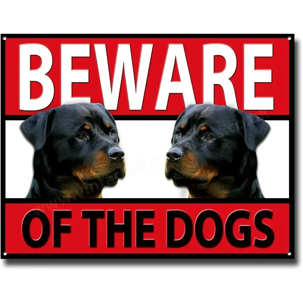 Shorping Rottweiler Beware of The Dogs Metal Sign,Security,Warning,Guard Dog Sign