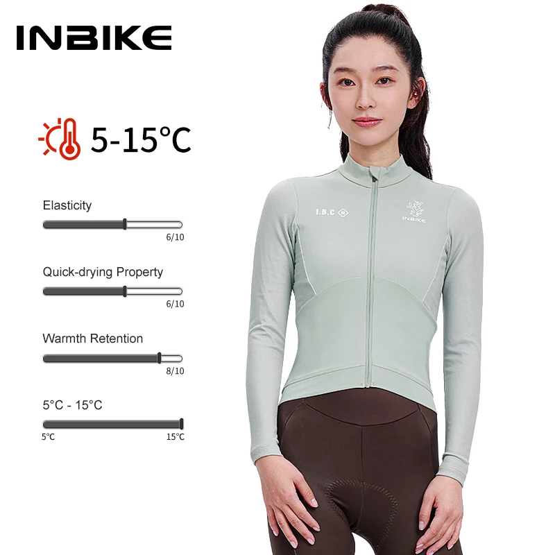 

INBIKE Cycling Clothing Cutumn and Winter Fleece Long-sleeved New Top Women's Road Bike Warm Jacket Outdoor Sports Shirt